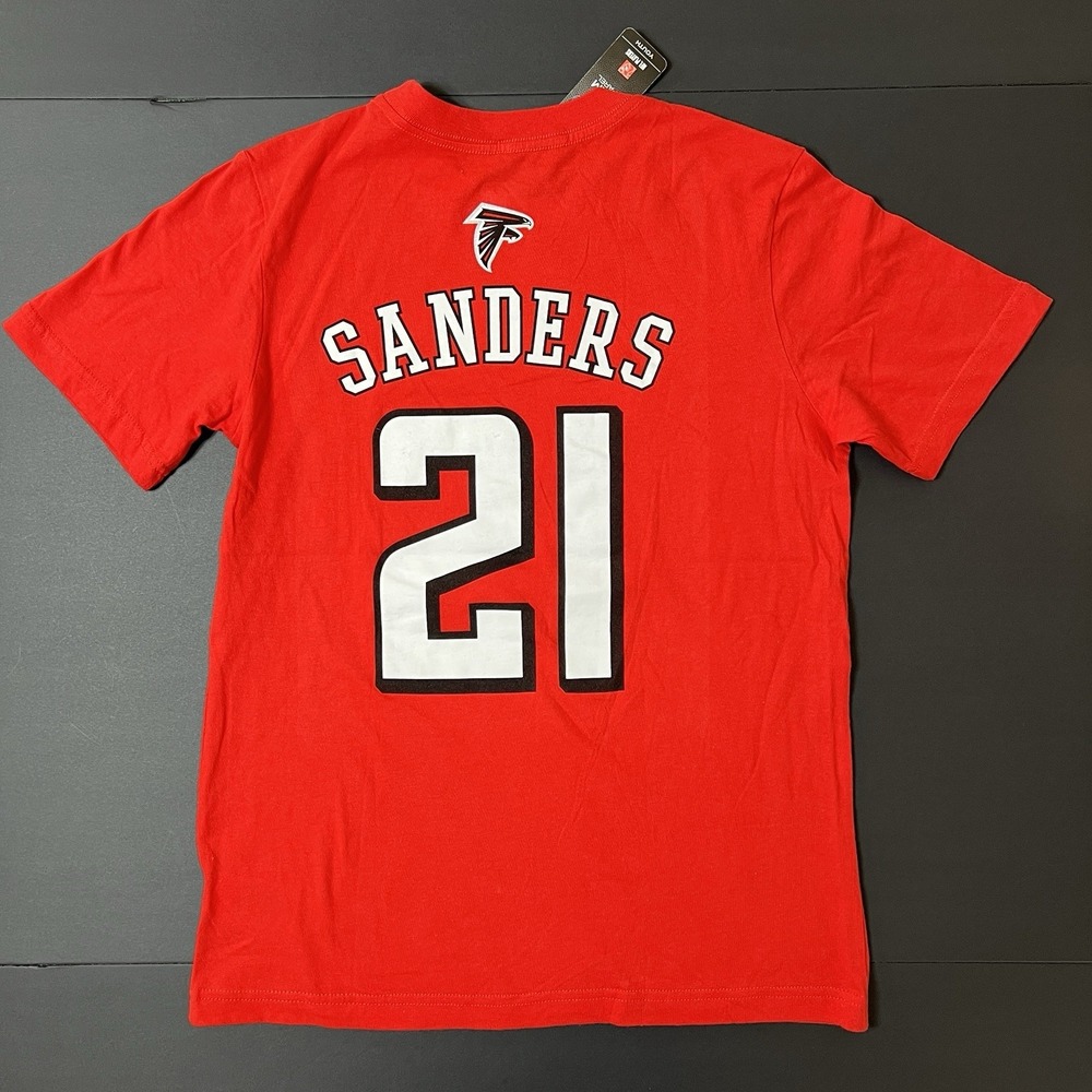 Atlanta Falcons Deion Sanders Jersey Tshirt Youth L Red NWT - Picture 6 of 6